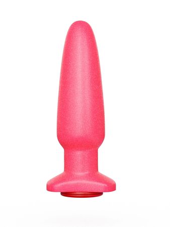 Гладкий розовый анальный плаг - 18,5 см.